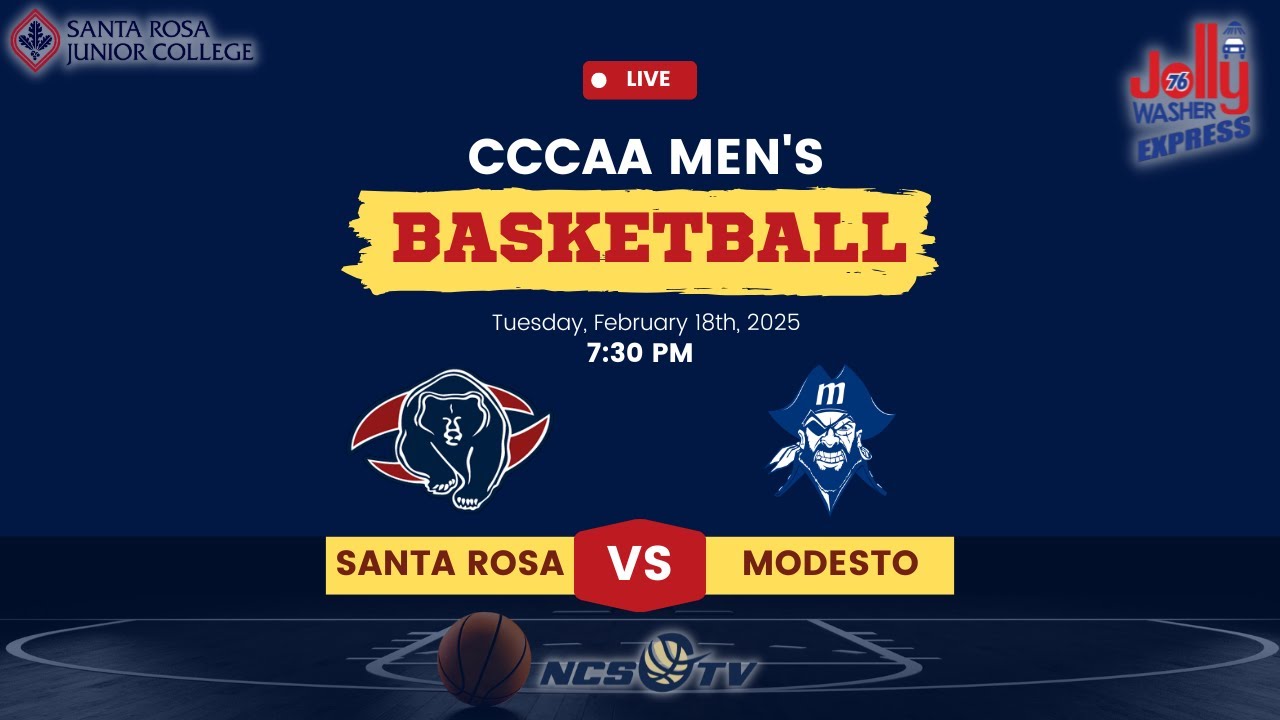 Santa Rosa vs Modesto Junior College Men's Basketball LIVE 2/18/24 ...