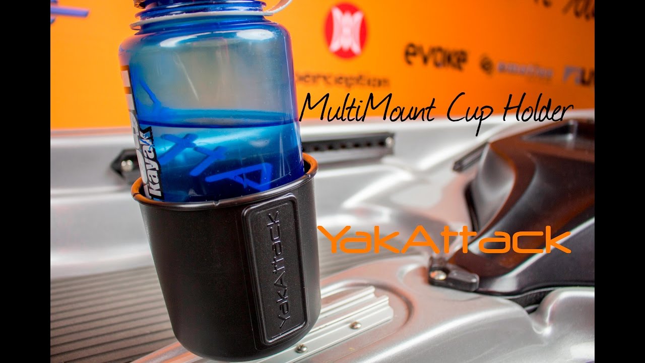 YakAttack® - MultiMount Cup Holder, Track Mount - Kayak Fishing Essentials