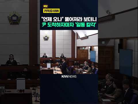 "언제 오나" 뚫어져라 보던 변호인단…윤석열 도착하자마자 '일동 칼각' / KNN