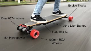 How to build a dual drive electric skateboard(10s, 100mm BOA wheels)