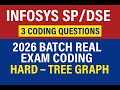 Infosys SP/DSE 2026 Real Exam Coding Questions | 3 Hard Problems | Tree &amp; Graph