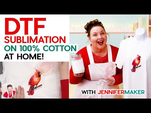 DTF T-Shirt Printing at Home on COTTON: Sublimation Print Hack! - Jennifer  Maker