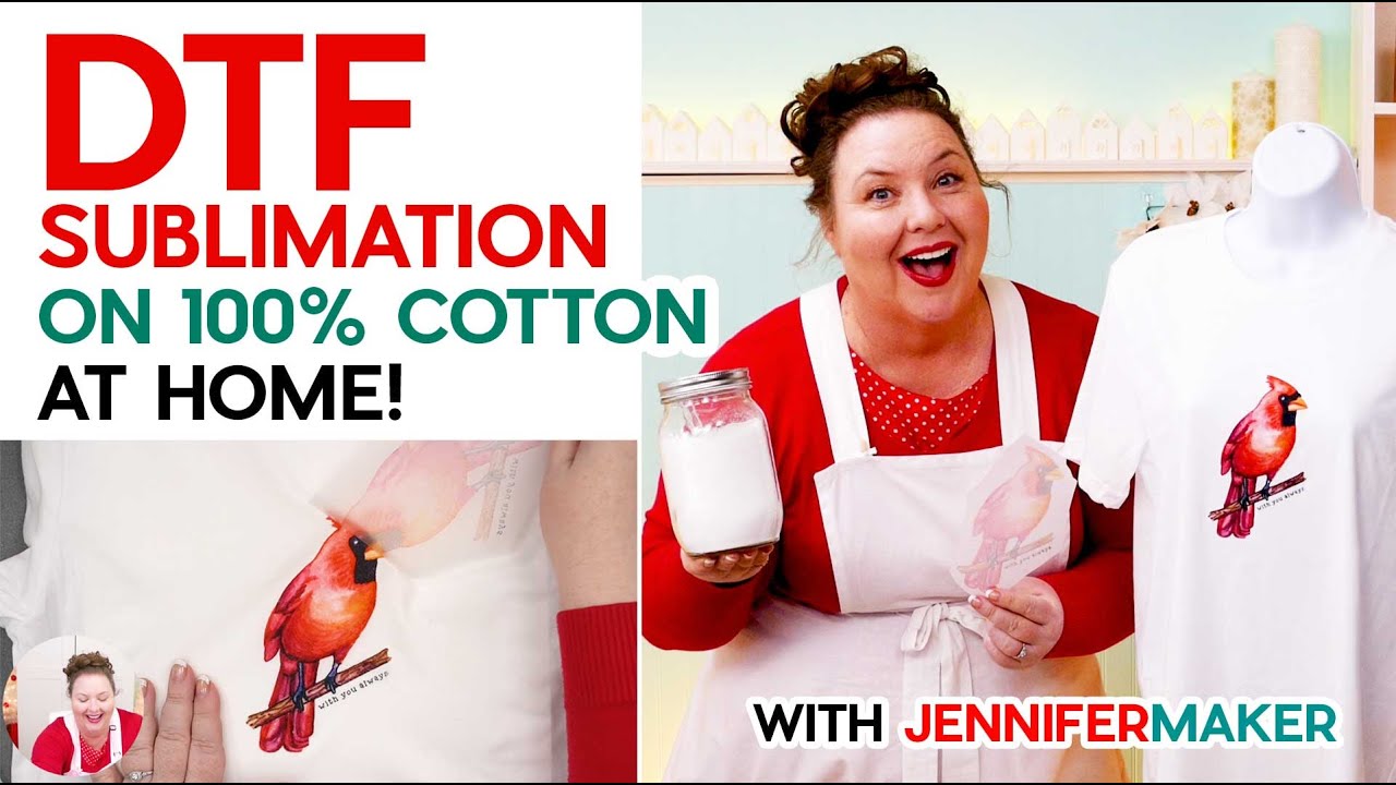 DTF T-Shirt Printing at Home on COTTON: Sublimation Print Hack! - Jennifer  Maker