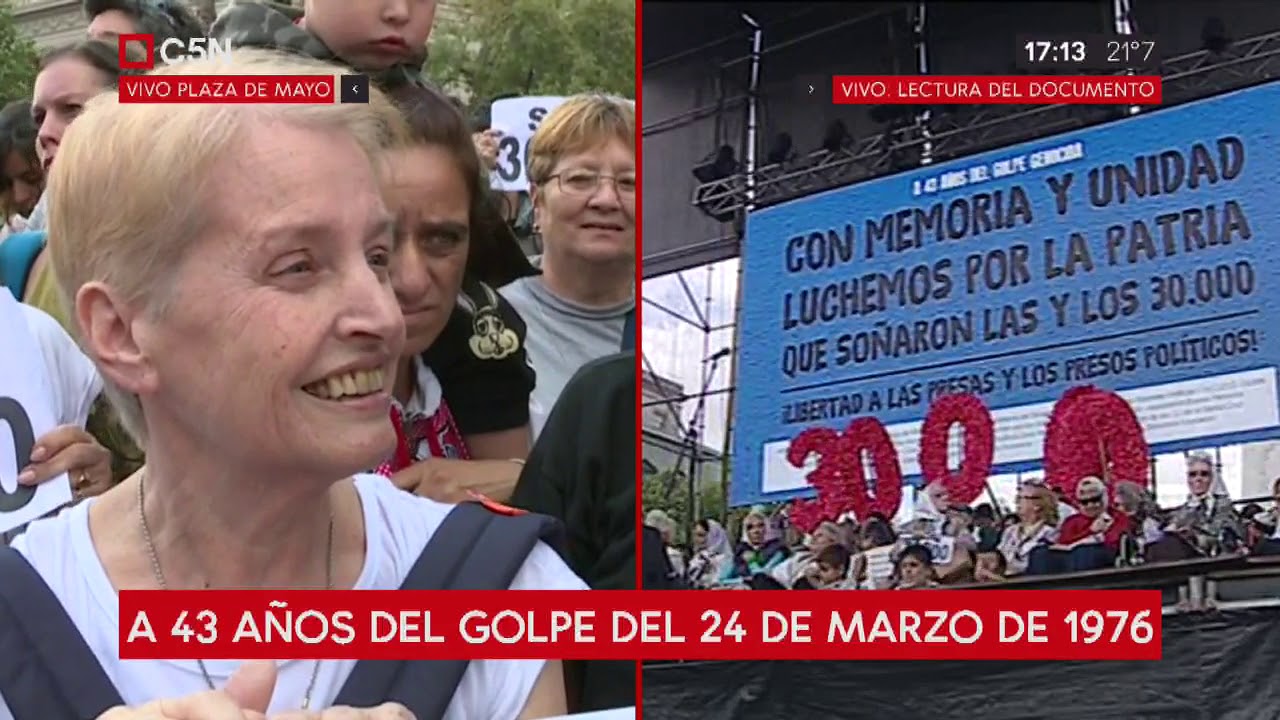24 de marzo: la multitud en la Plaza de Mayo - YouTube