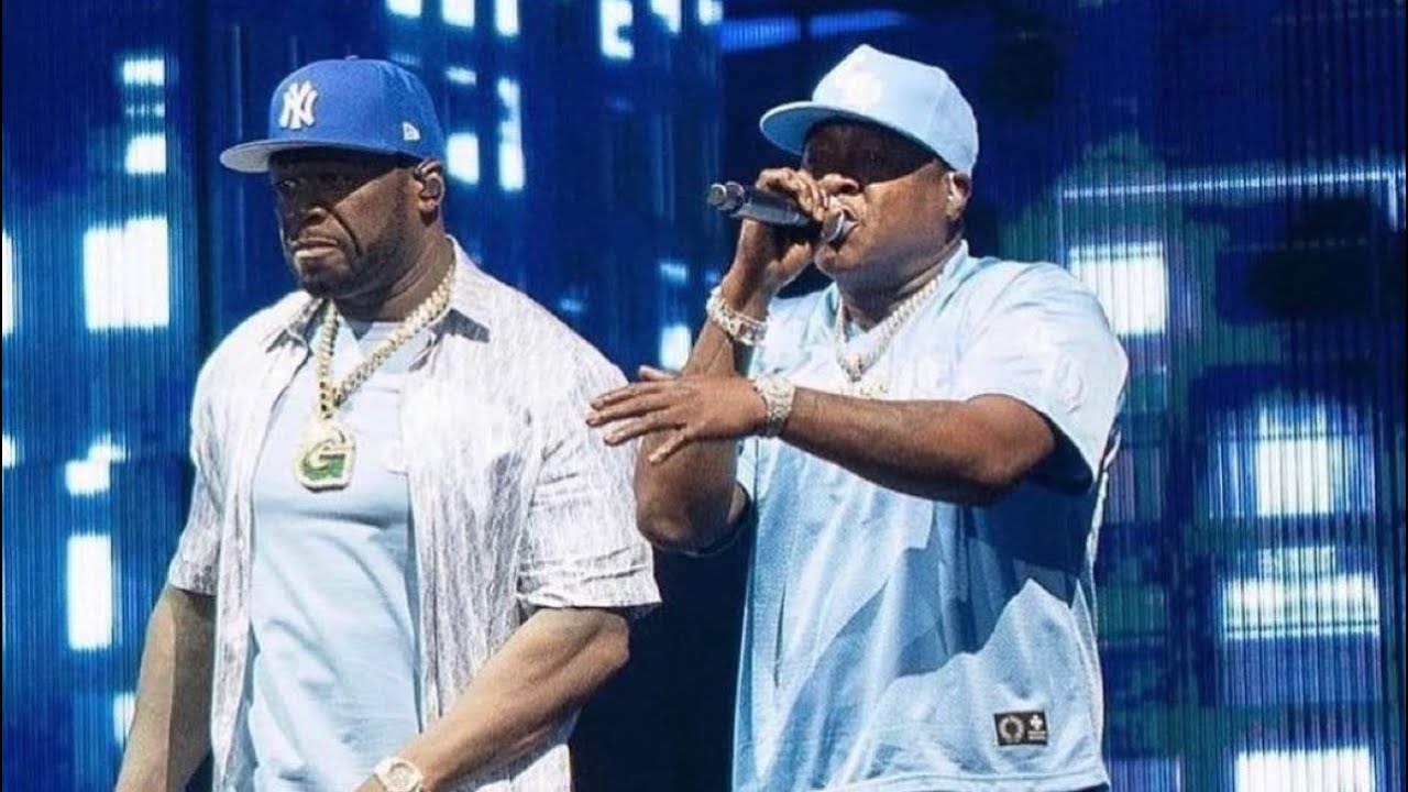 50 Cent & Jadakiss team up for the first time to perform “Irregular  heartbeat” live at the Barclay