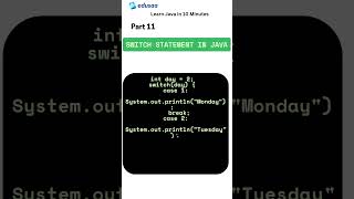 Title: Java Switch Statement Explained with Example | Part 11 | edusaa | #shorts