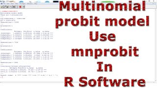 Multinomial probit model Use mnprobit With (In) R Software