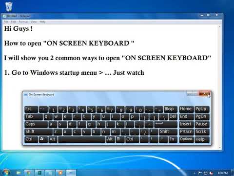 How to open on screen KEYBOARD - YouTube