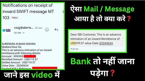 Advance Intimation of an inward remittance message from SBI on AdSense/Youtube Payment in dollar