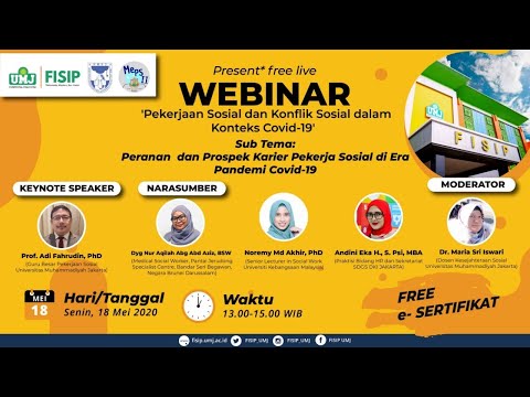 Webinar : Pekerjaan Sosial dan Konflik Sosial dalam Konteks Covid-19