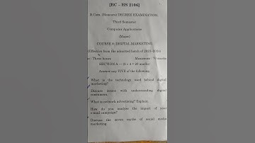 Semester 3 digital marketing question paper b com, bba, #college #questionpaper #kpoprosé  #semester