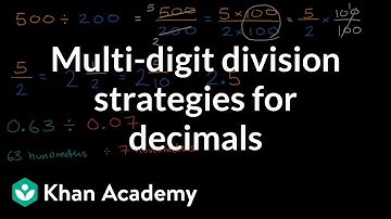 Multi digit division strategies for decimals