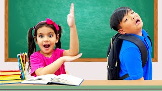 Alex and Ellie Get Ready For School Story | Kids Learn Importance of School and Knowledge