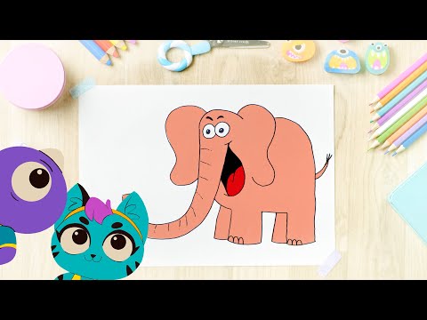 Aprende a Dibujar un Elefante desde la letra J para Niños - Tutorial Fácil Paso a Paso | Infantix