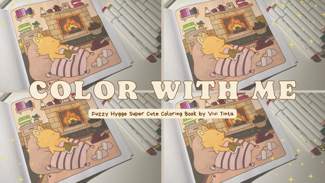 Color With Me | 'Fuzzy Hygge' | Ohuhu Markers | ASMR Coloring 