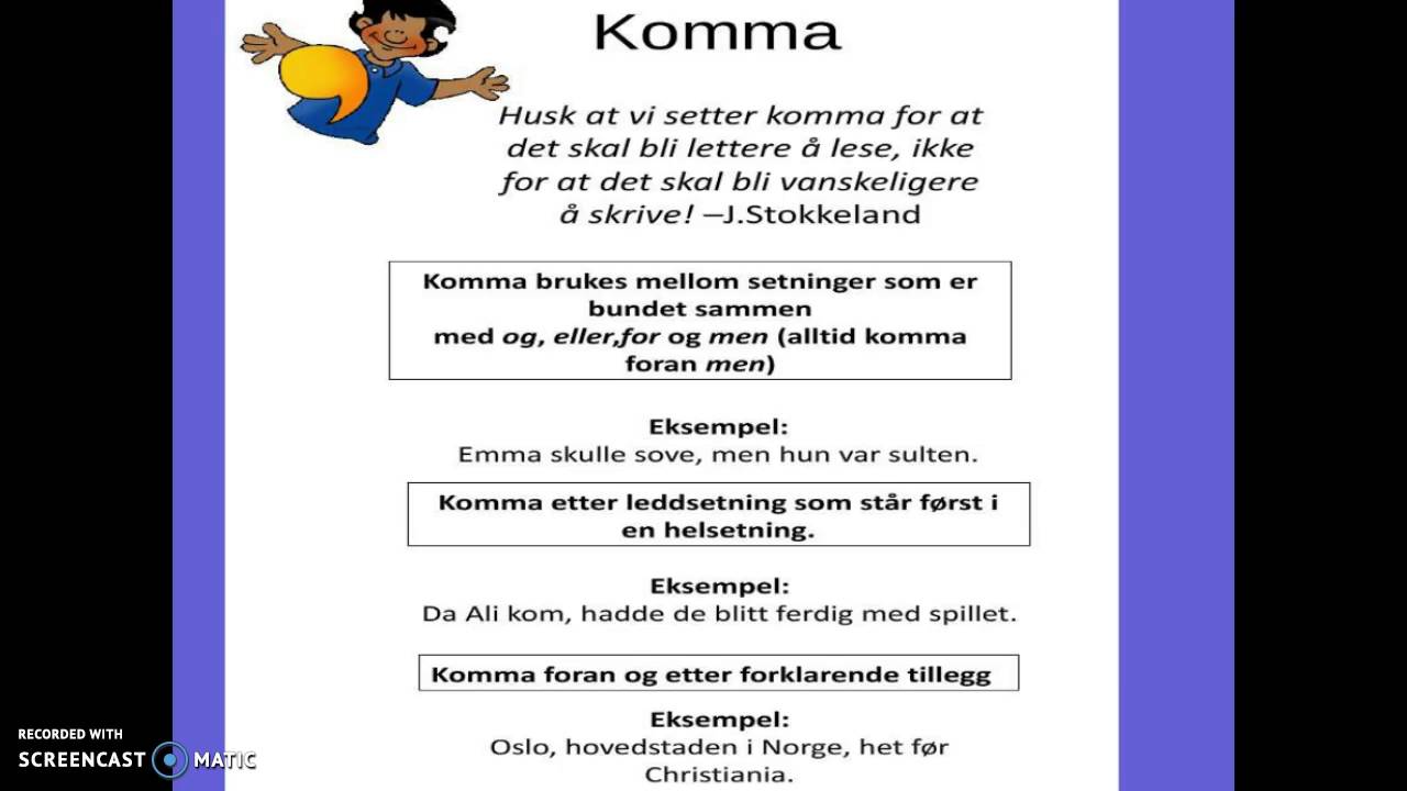 auto komma og punktum