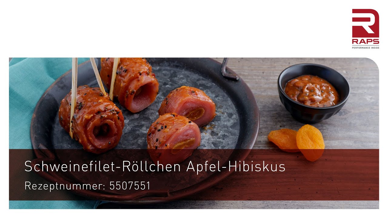 RAPS Rezepte, Schweinefilet-Röllchen Apfel-Hibiskus, Nr. 5507551 - YouTube RAPS Rezepte, Schweinefilet-Röllchen Apfel-Hibiskus, Nr. 5507551 - YouTube