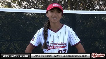 2027 Sydney Salazar - 4.0 GPA - Shortstop Softball Recruiting Softball Skills Video - AASA 16 Gold