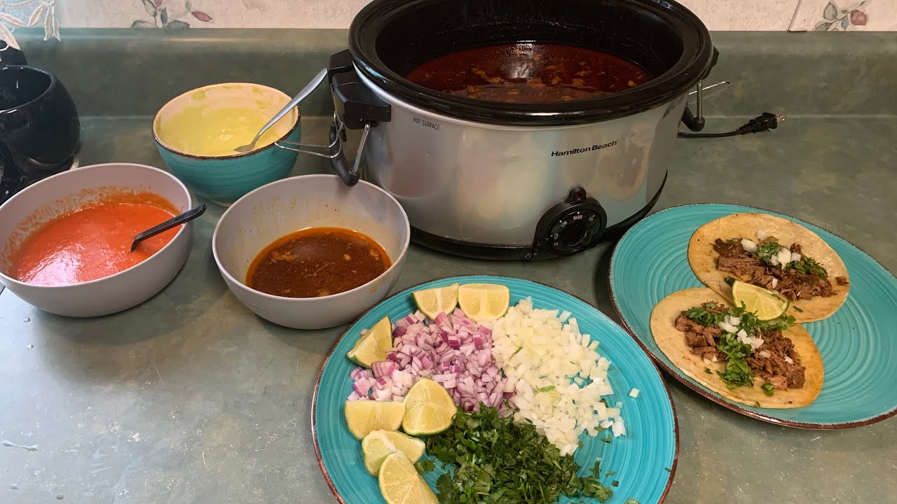 Cómo hacer birria de res en olla de cocción lenta / para tacos 😋 