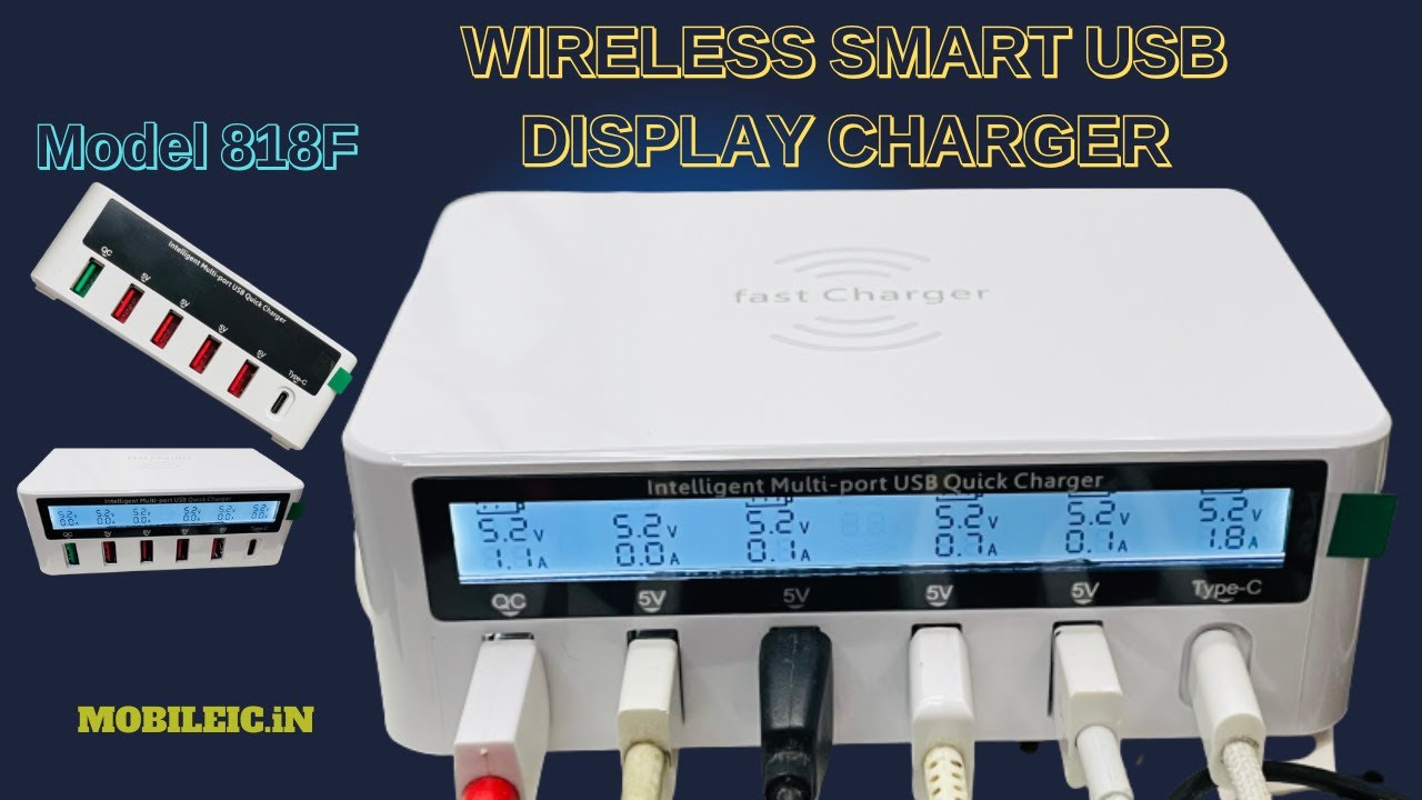 6 PORT WIRELESS SMART USB DISPLAY CHARGER |WLX 818F - mobilechip