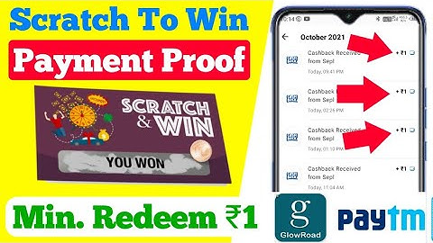 SCRATCH TO WIN APP PAYMENT PROOF. MINIMUM REDEEM ₹1. GLOWROAD APP PAYMENT PROOF.  #shorts