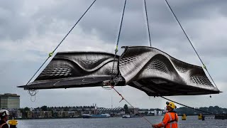 Crazy 3D Metal printed bridge in the Red Light in Amsterdam