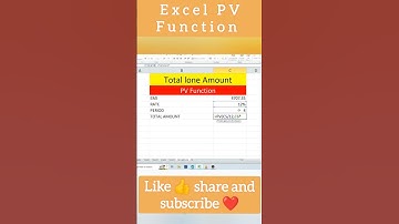 advance excel | excel pv Function | excel tutorial #youtubeshorts #shorts #shortsfeed #how #excel