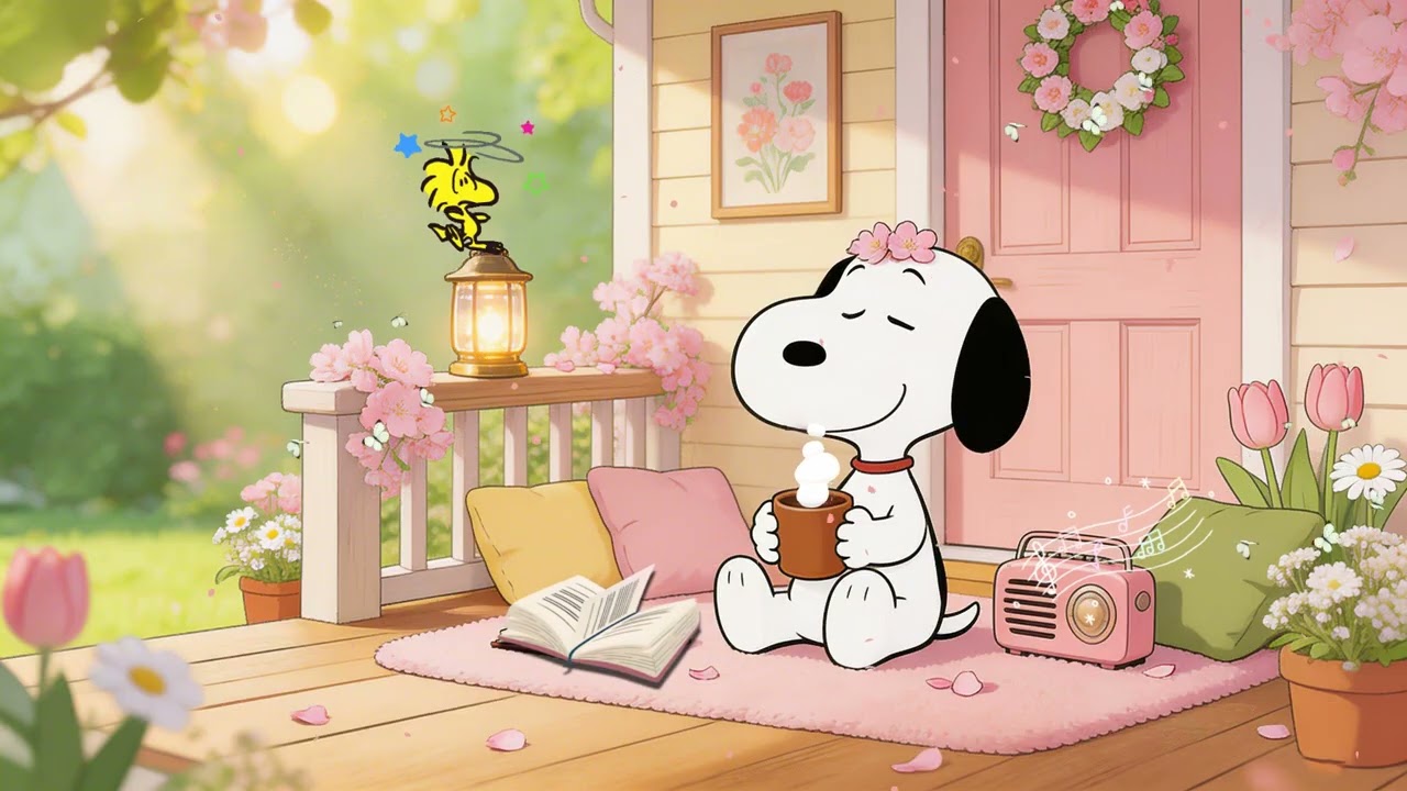 Snoopy Spring Morning 🌸 Cozy Lofi Beats to Relax / Study / Chill