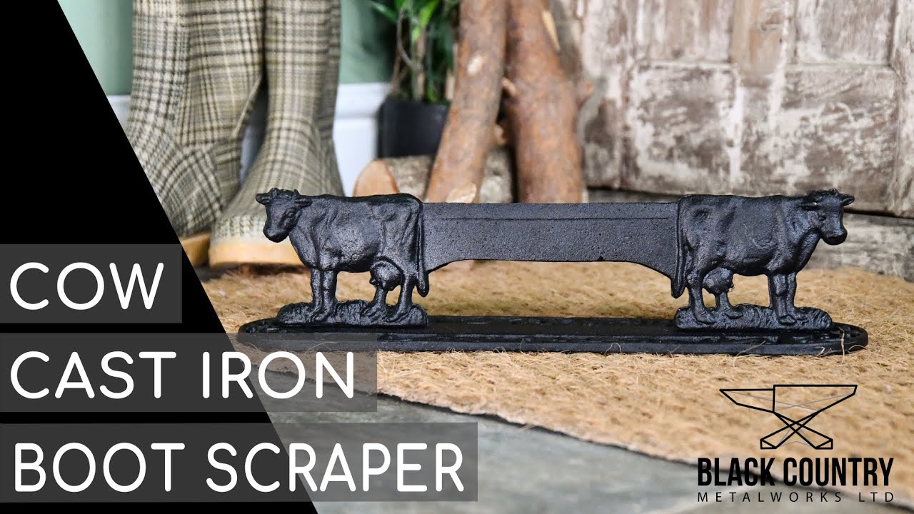 Cast Iron Cow Boot Scrapers - Black