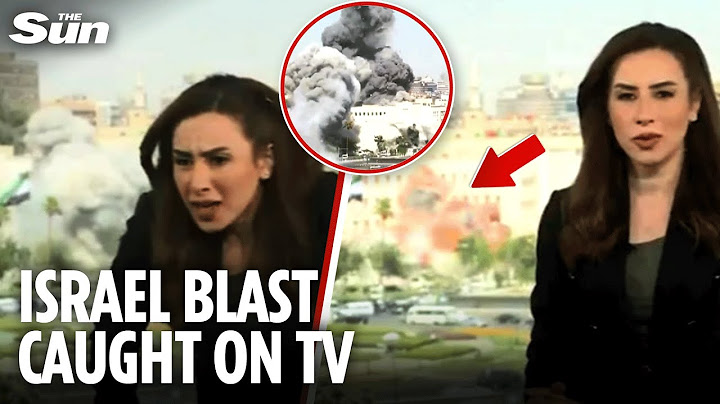 Shocking moment reporter flees as Israel BOMBS Syrian military HQ in Damascus