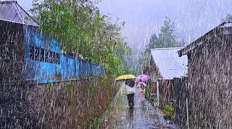 WALKING IN LIGHT RAIN IN A MOUNTAIN FRONT RURAL IN INDONESIA | RAIN ASMR | ASMR | ASMR FOR SLEEP