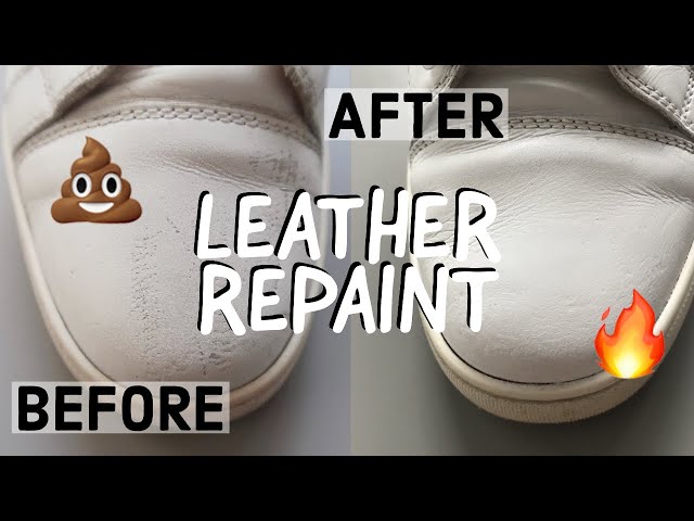 RE PAINTING WHITE LEATHER SHOES FIXING SCUFFS