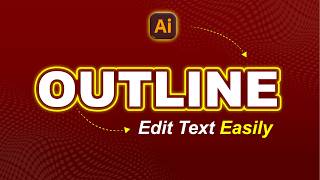 Make Editable Outline Text Effect in Illustrator | 1 Minute