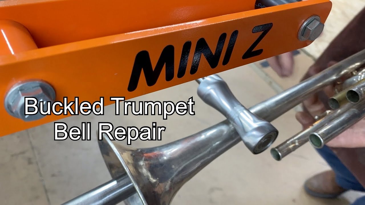 Buckled Trumpet Bell Repair Ferree’s Mini Z Band Instrument repair