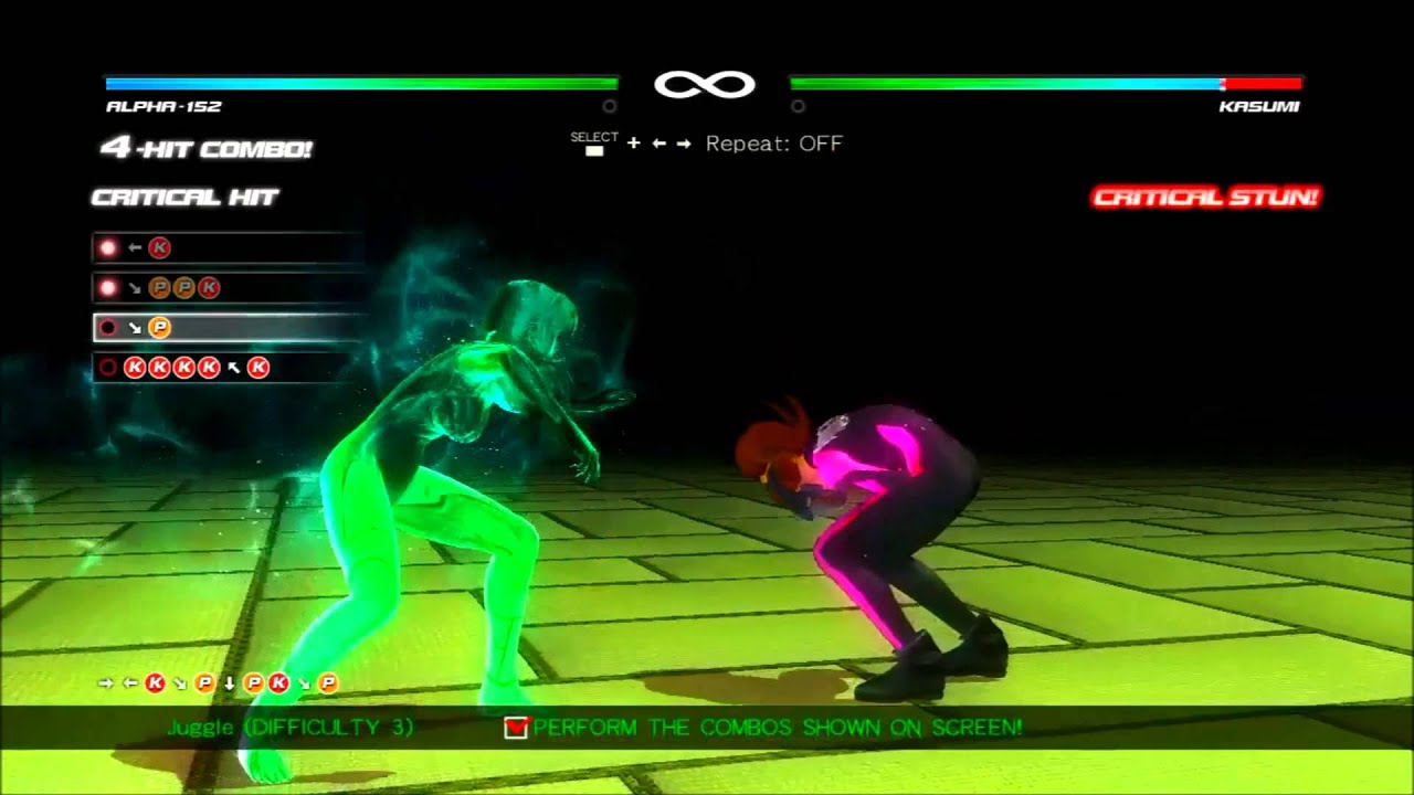 Dead or Alive Last Round - All of Alpha-152 Combo challenges