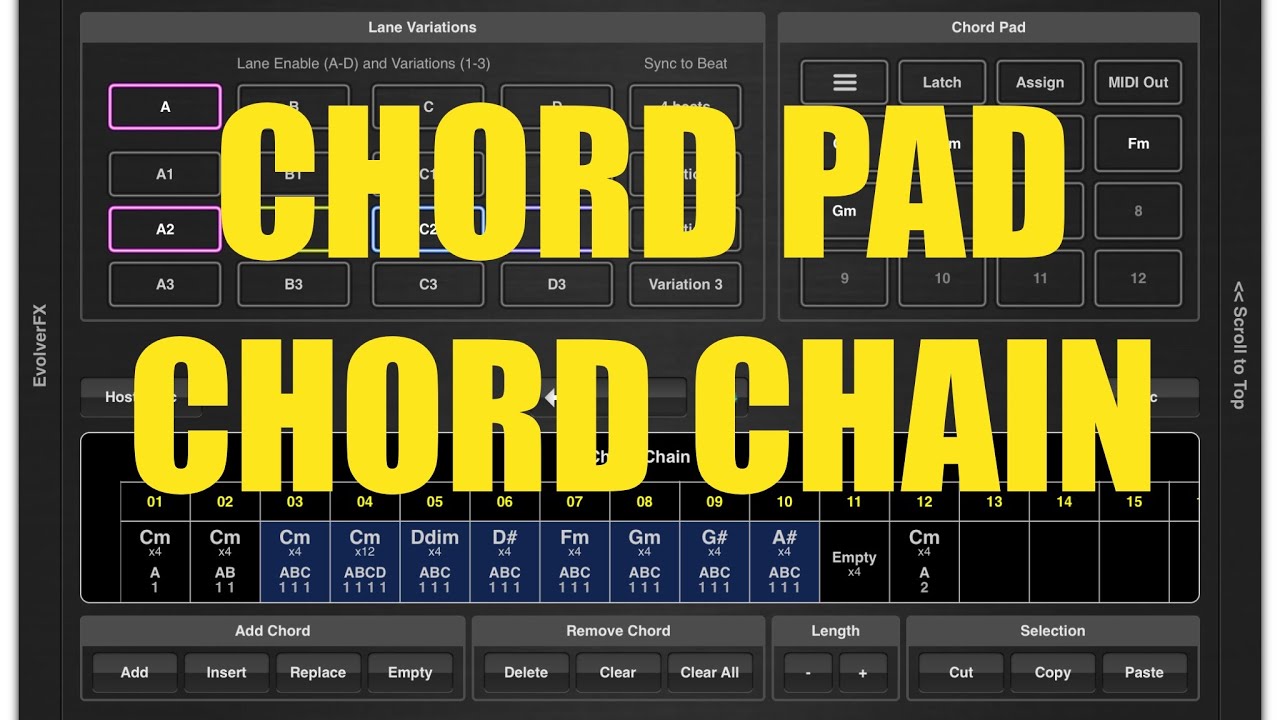 EvolverFX - Tutorial: Exploring the app Part 7, Chord Pad and Chord ...