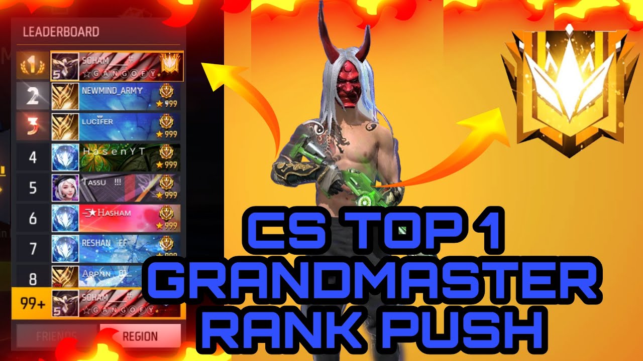 Free Fire Cs Top 1 Grandmaster Rank Push - YouTube