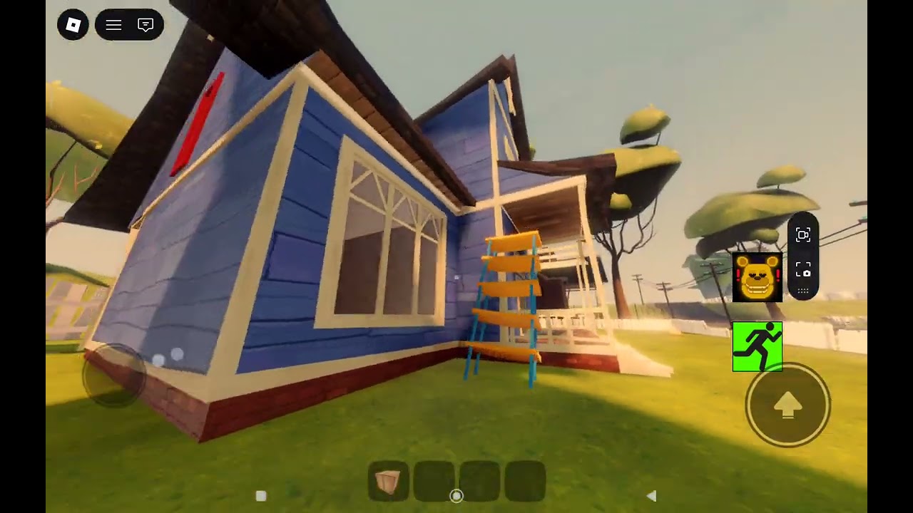 Running from Fredbear in hello neighbor roblox pt28