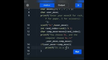 Game in c language of rock-paper-scissors between the computer and user.  #Tryit