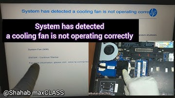 HP Probook || 👉System Has Detected Cooling Fan Is Not Operating Correctly, 👈contact for fan