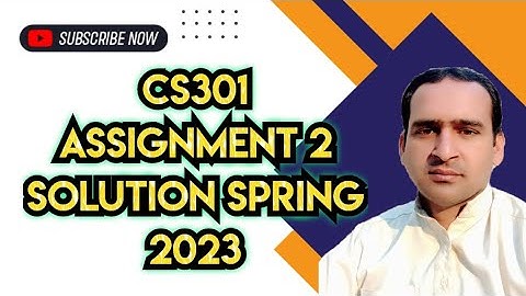 CS301 Assignment 2 Solution Spring 2023
