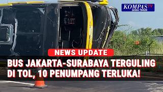 Bus Jakarta-Surabaya Terguling di Tol Jombang Mojokerto, 10 Penumpang Luka-Luka
