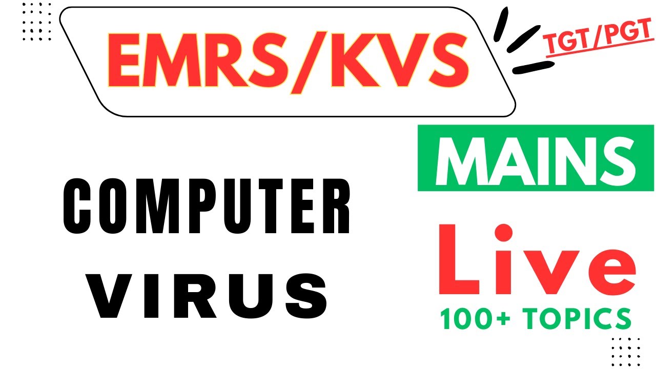 Computer Virus & Security | EMRS/KVS/NVS Mains Computer Science | #ExamPill Class 12-Class 12 NCERT
