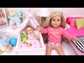 Baby Dolls family morning routine with puppy! Play Toys