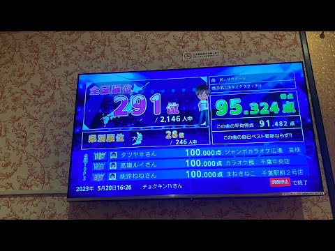 全国グランプリ採点2.146人中291位サウダージ歌ってみた95点