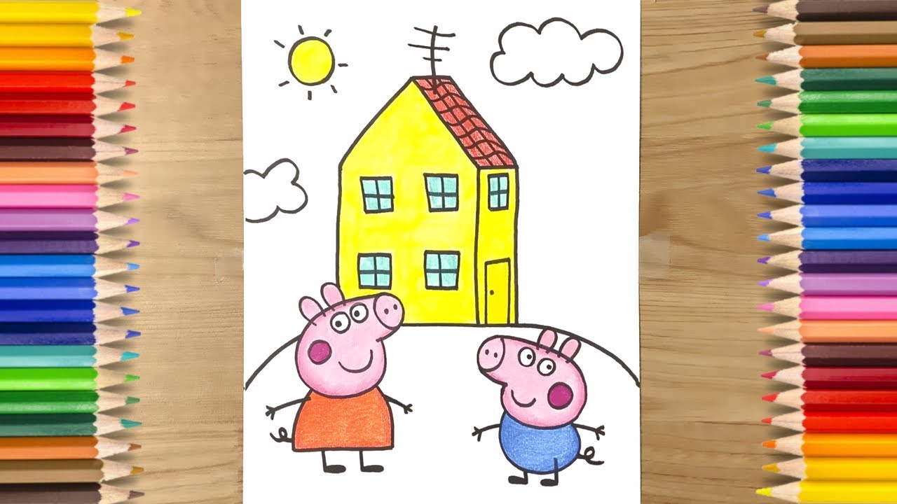 How to Draw Peppa Pig House | Peppa Pig House Easy Drawing For Kids
