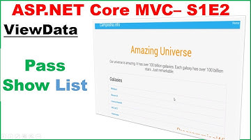 ASP.NET Core MVC S1E2 : Pass/Show List From Controller to View