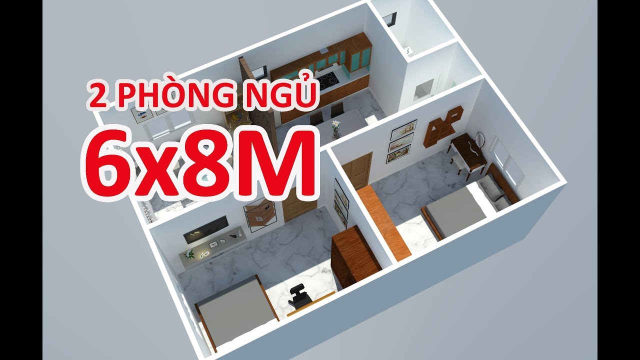 GỢI Ý NHÀ CẤP 4 DIỆN TÍCH 6x8M 2 PHÒNG NGỦ ĐƠN GIẢN ĐẸP - youtube