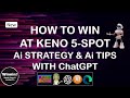 HOW TO WIN AT KENO 5 SPOT AI STRATEGY AI TIPS Shorts Keno Multi Card Casino Kenojackpot Ai