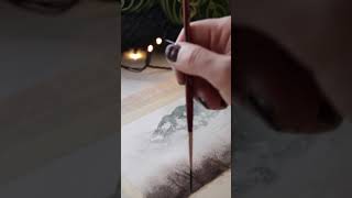 Easy watercolor landscape #shorts #paintingtutorial #watercolor #watercolorlandscape #beginnerart